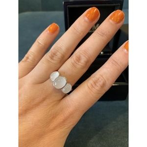 New $ 3 200. Mimi Milano 18k White and Rose Gold and Milky Quartz Ring.